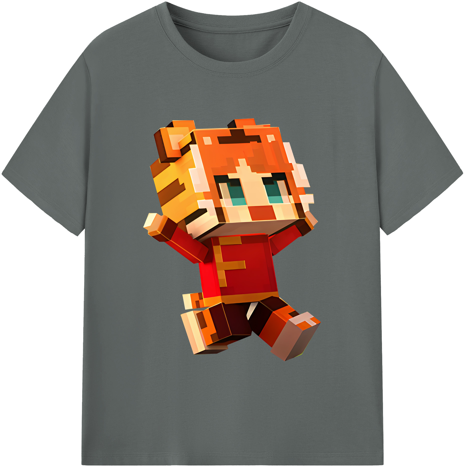 （画像用） マインクラフト ブロックの世界 Minecraft MC Block world 綿100％ メンズ半袖Tシャツ｜肌触りやわらか＆通気性